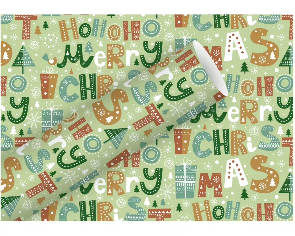 Braun + Company Geschenkpapier Merry Christmas 1.5 m x 70 cm