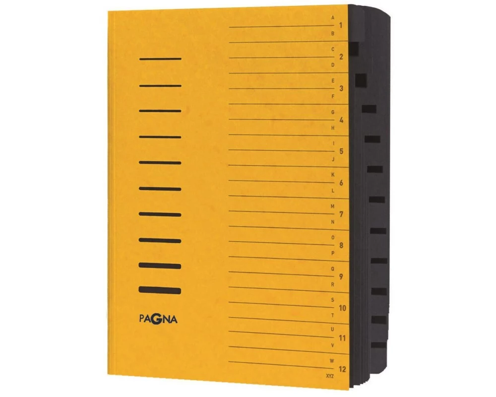 Pagna Ordnungsmappe A4 mit 12 Fächer, Gelb