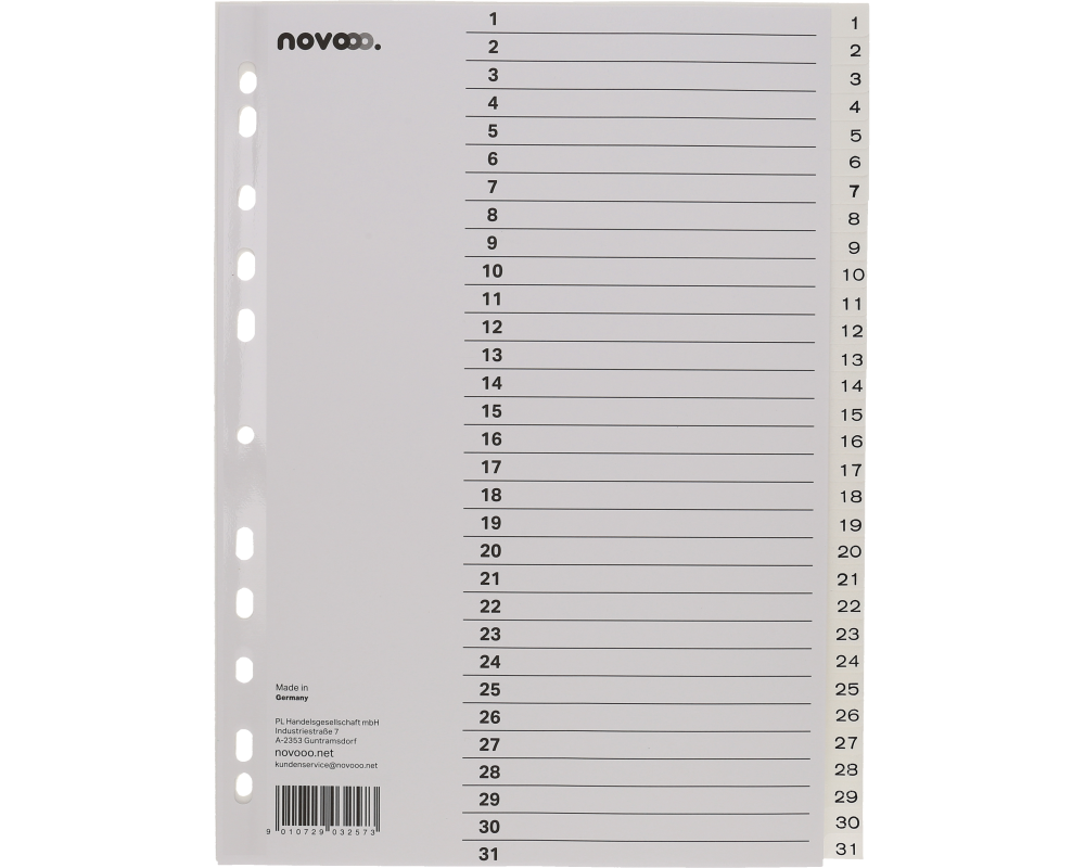 NOVOOO Register PP A4 41000 weiss 1-31
