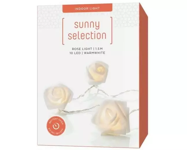 STT Lichterkette LED Rose, 10 LEDs, 1.5m, Weiss