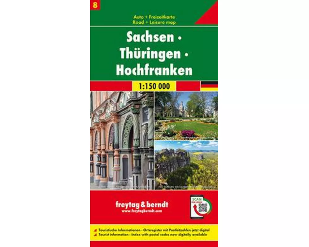 freytag & berndt Straßenkarte Sachsen - Thüringen - Hochfranken 1:150.000
