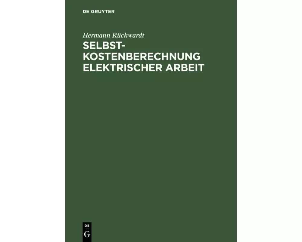 Selbstkostenberechnung elektrischer Arbeit