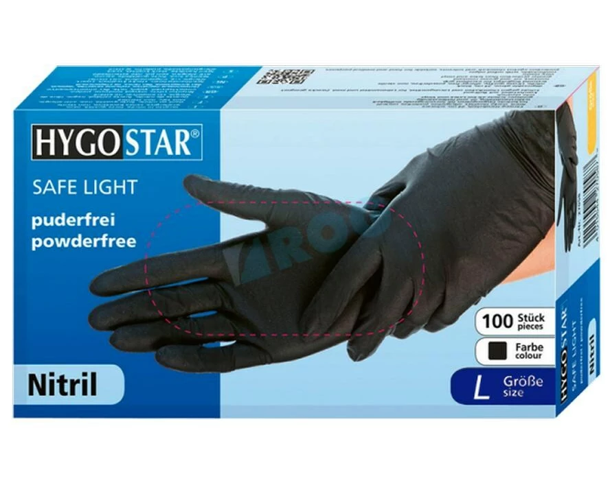 hygostar Safe Light Einweghandschuhe Nitril Grösse L