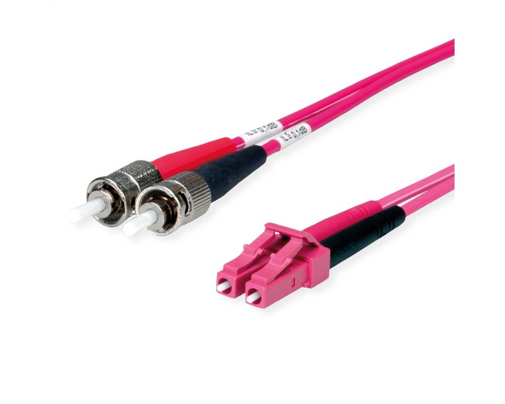 TELEGÄRTNER Duplex-Adapterkabel 50/125 OM4, 2x ST, 1x LC Duplex Stecker, violett, 1 m
