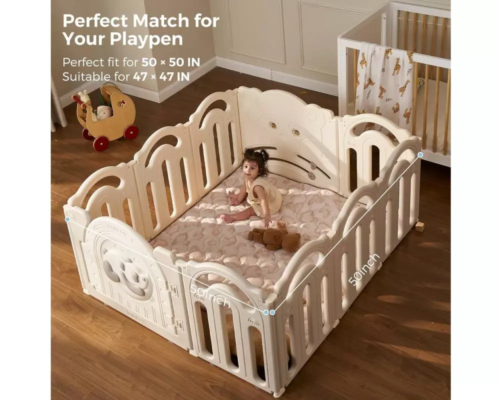 momcozy Baby-Spielmatte Leopard Braun Leopardenmuster braun