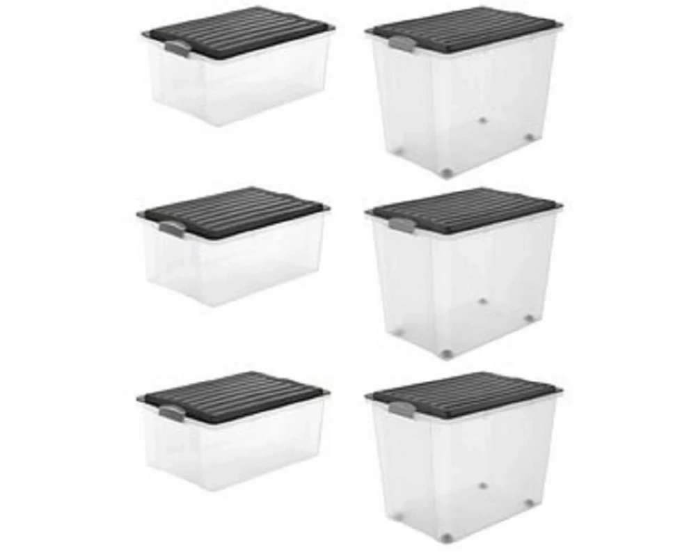 Rotho Set Aufbewahrungsboxen COMPACT 6 tlg. Transparent