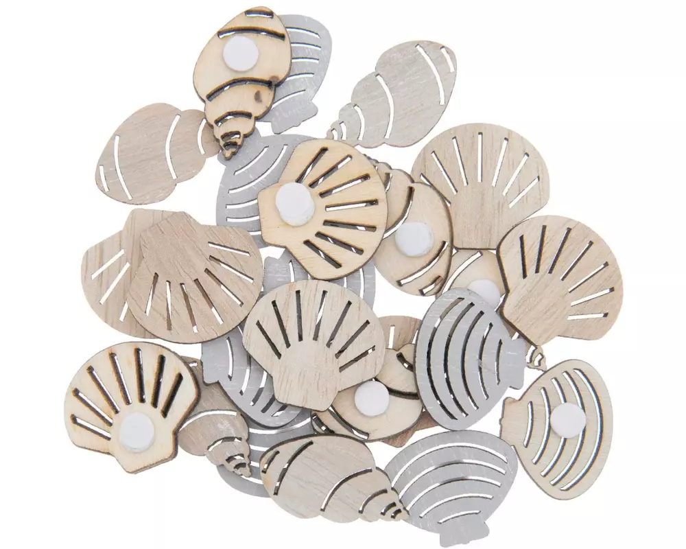 Rico Design Motivsticker Muscheln 24 Stück Nature