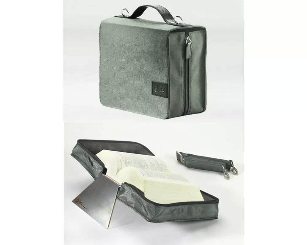 SchönfelderSkin, (Nylon-Leder) silverstone (steingrau) mit Alu-Buchstütze