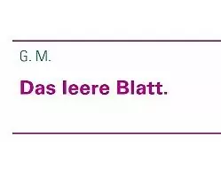 Das leere Blatt