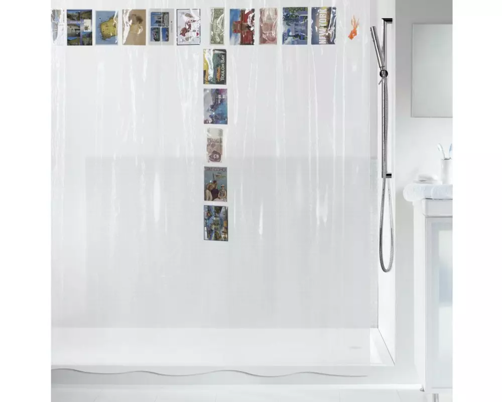 spirella Duschvorhang Postcard 180 x 200 cm Transparent