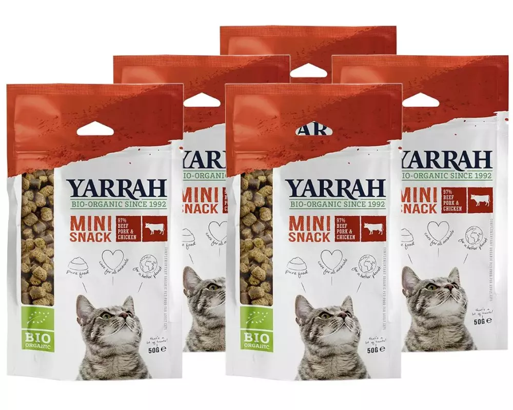Yarrah Katzen-Snack Mini BIO, 5 x 50 g