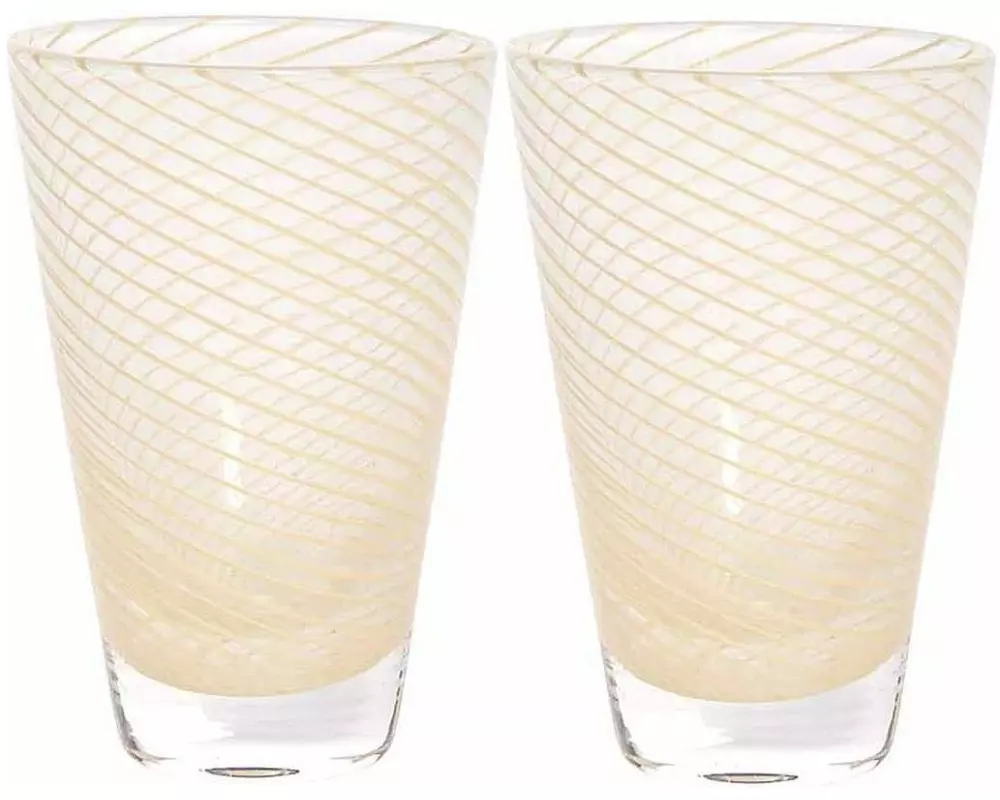 OYOY Trinkglas Yuka Swirl 250 ml, 2 Stück, Aprikose