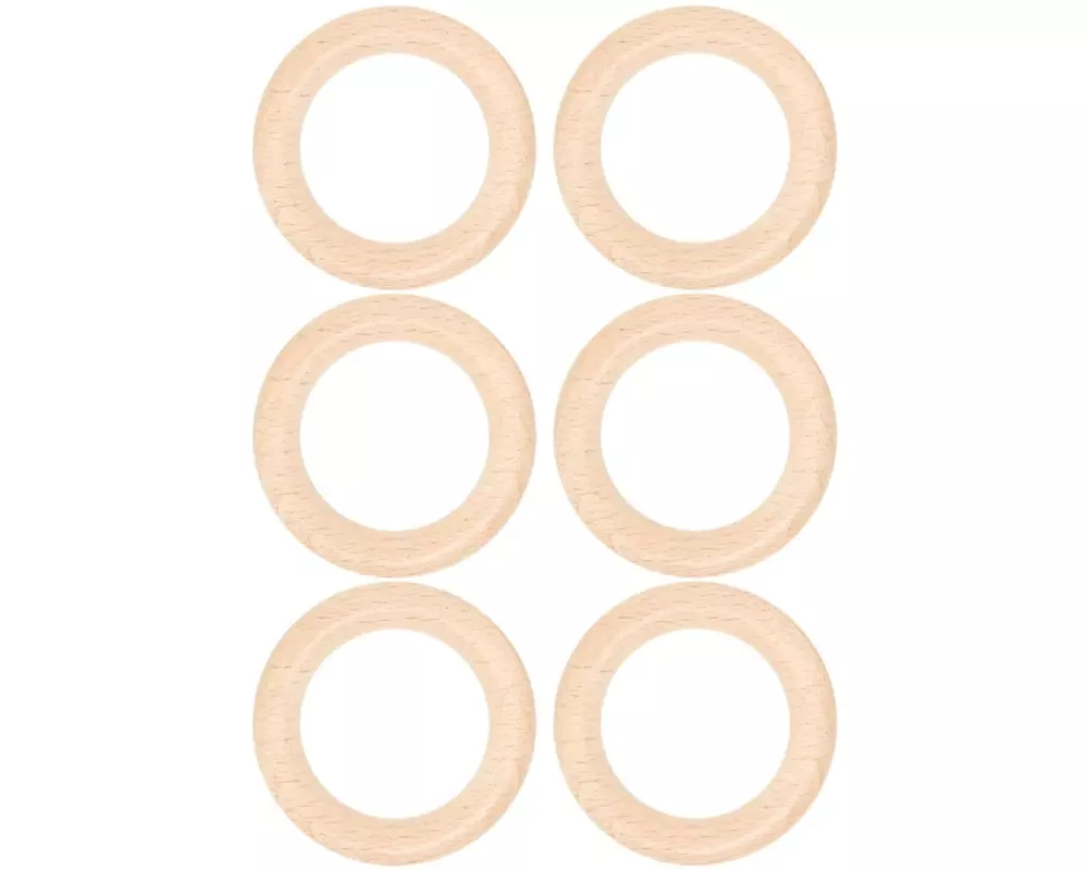 lalana Holzring Hölzerner Ring 4.5 cm, 6 Stück