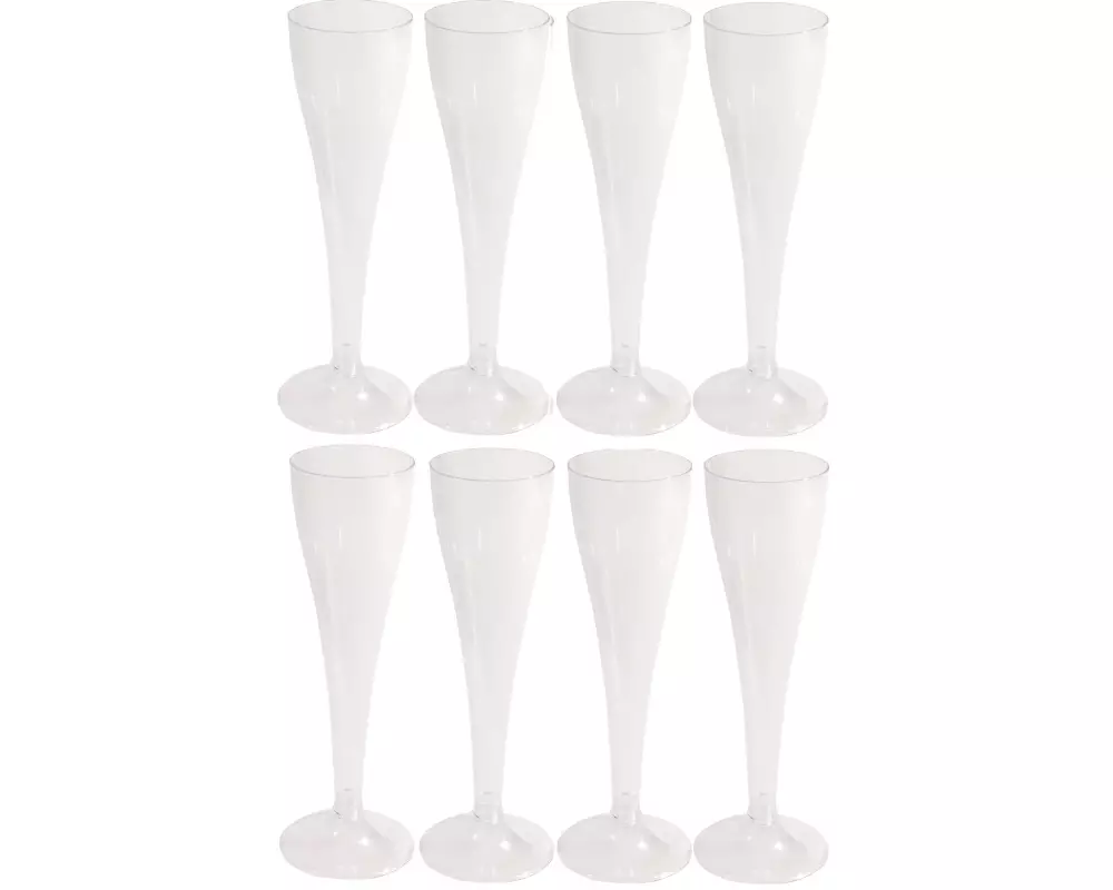 Weita Einweg-Sektglas mit Stiel 8 Stück