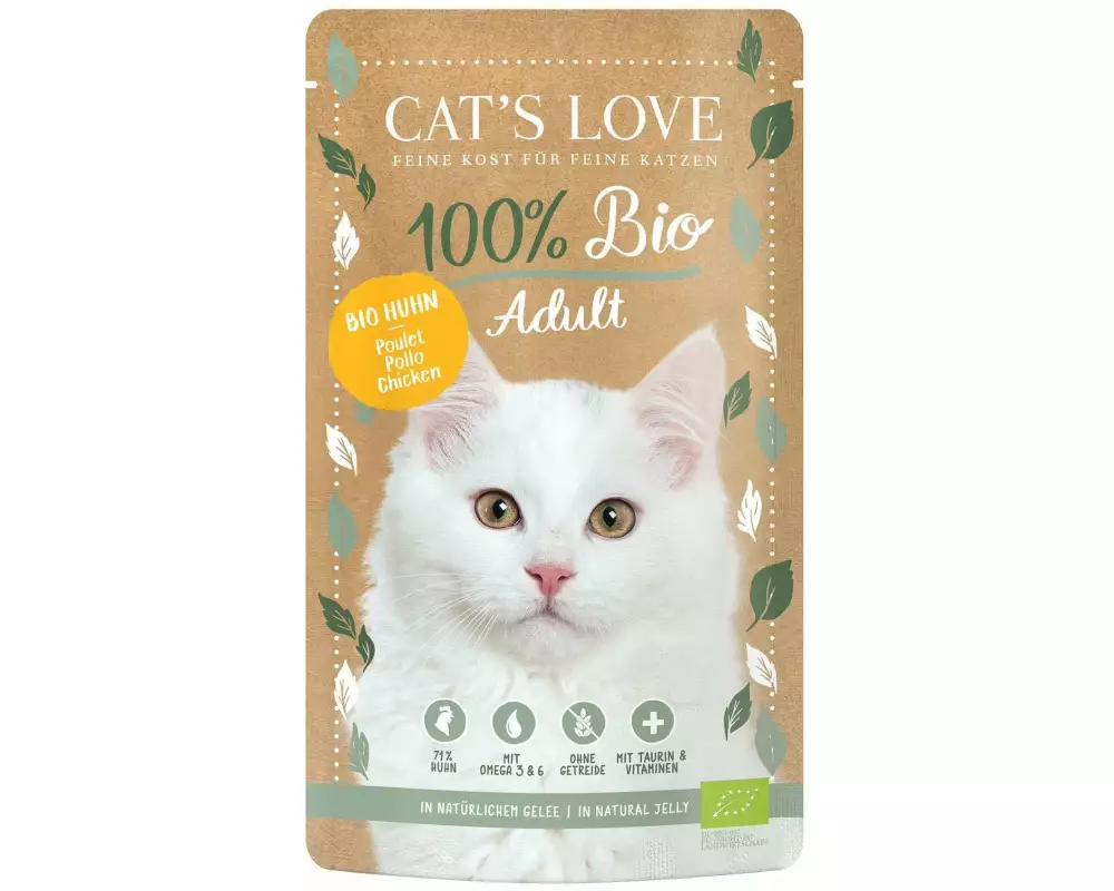 Cat's Love Nassfutter BIO Adult Huhn, 100 g