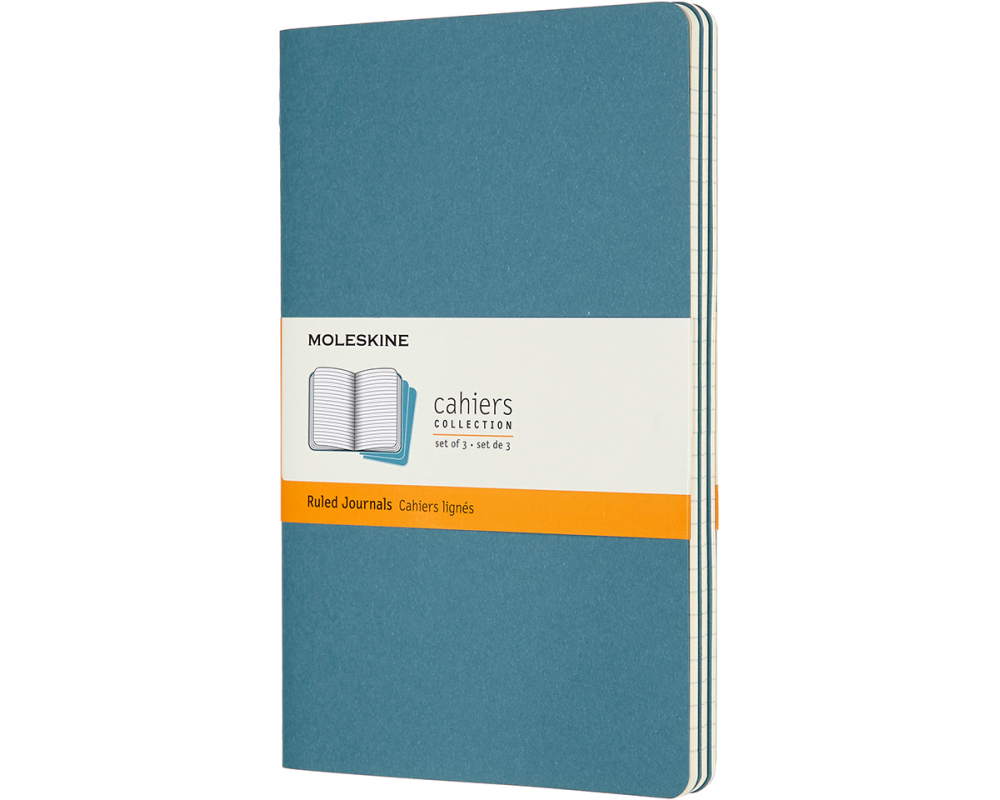 MOLESKINE Notizbuch Karton 3x L/A5 629599 liniert, lebhaftes blau,80 S.