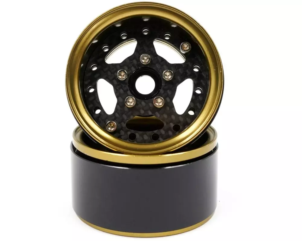 Yeah Racing Felgen Aluminium 5-Speichen Gold Titanium 1.9" 2 Stück