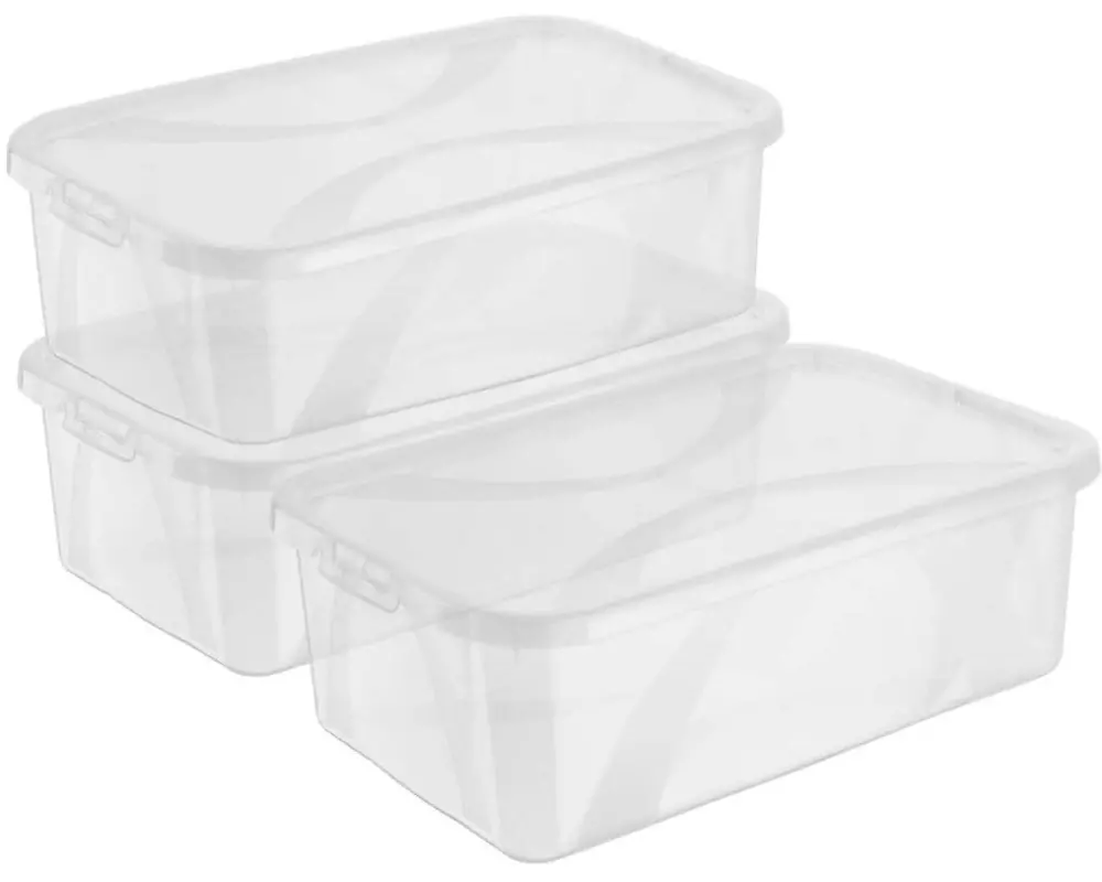 Rotho Aufbewahrungsbox ARCO Transparent, 3 tlg.