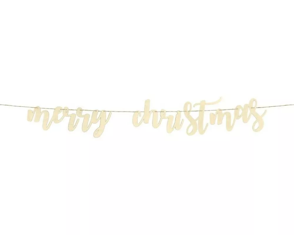 Partydeco Weihnachtsdeko Holzgirlande Merry Christmas Weihnachten