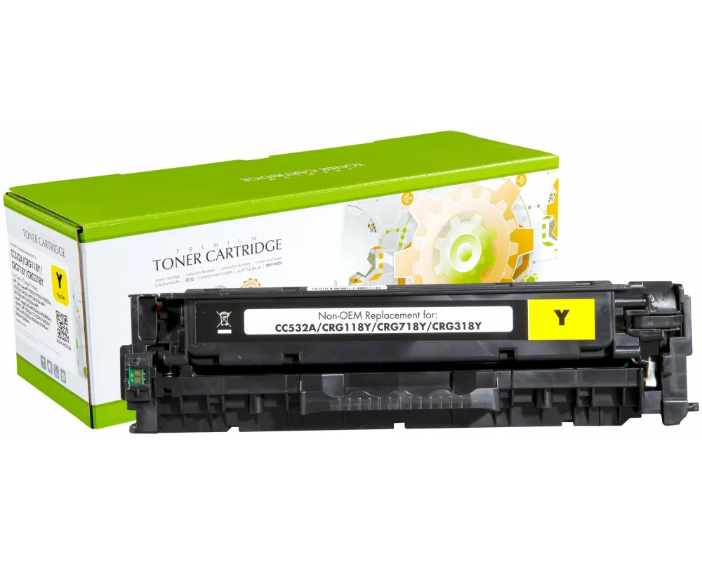 STATIC Toner cartridge compatible with HP CC532A/Canon 2659B002 yellow remanufactured 2.800 pages