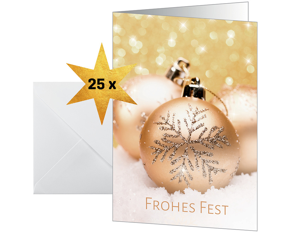 SIGEL Weihnachtskarten A6 DS091 Weihnachtskugeln 25 Stück