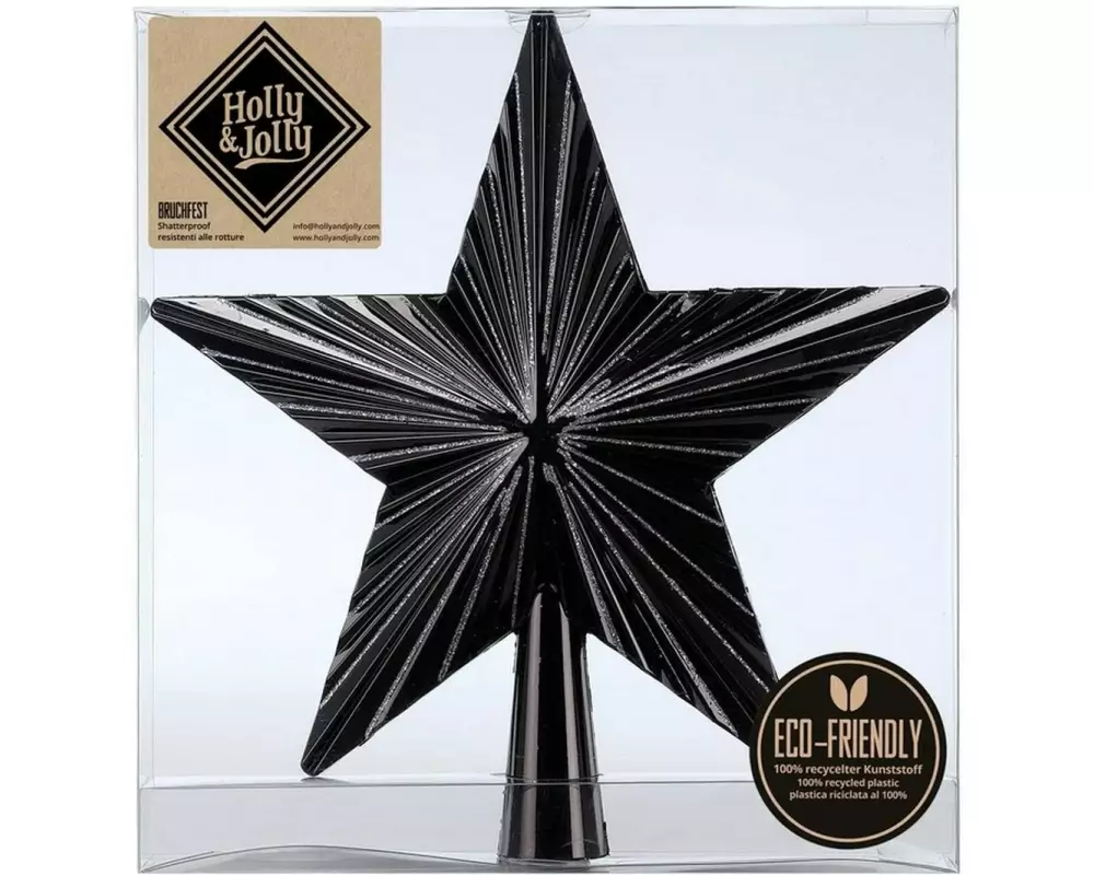 Holly & Jolly Baumspitze Shellac Black 20 cm