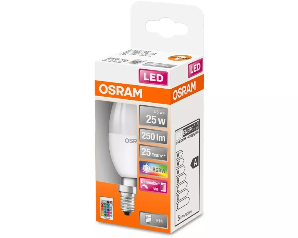 OSRAM Lampe Star, 4.5W, E14, RGBW Warmweiss (WW)