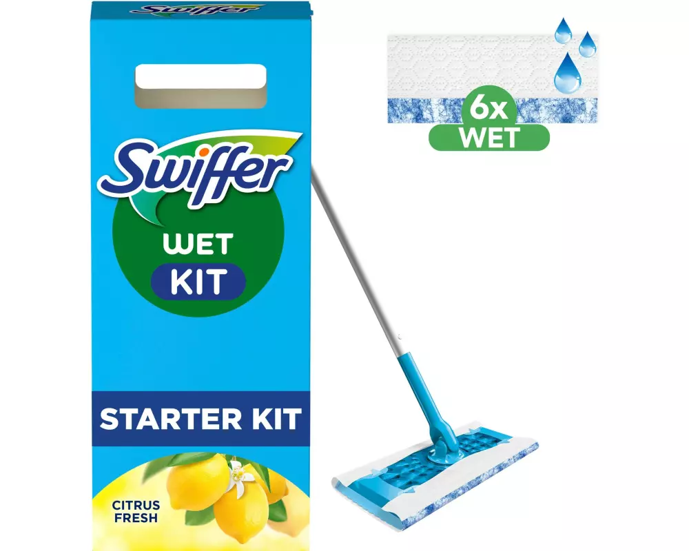 Swiffer Wischmopp Starter-Set 7-teilig, Blau