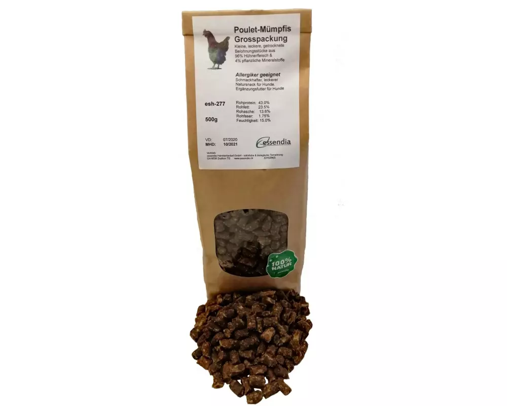 essendia Kausnack Pouletmümpfis, 500 g