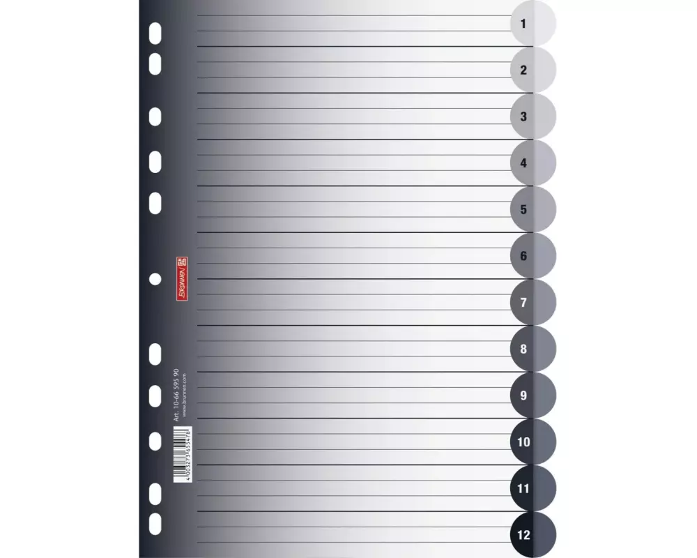 Brunnen Register A4 Colour Code Onyx 1-12