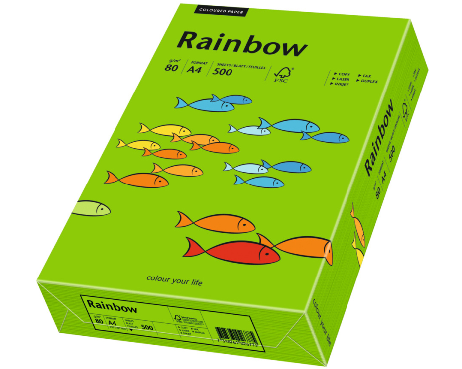 RAINBOW Papier intensivgrün/78 A4 88042673 FSC, 80g 500 Blatt