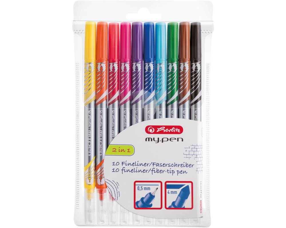 HERLITZ Fineliner/Fasermaler my.pen 11367232 10 Farben ass.