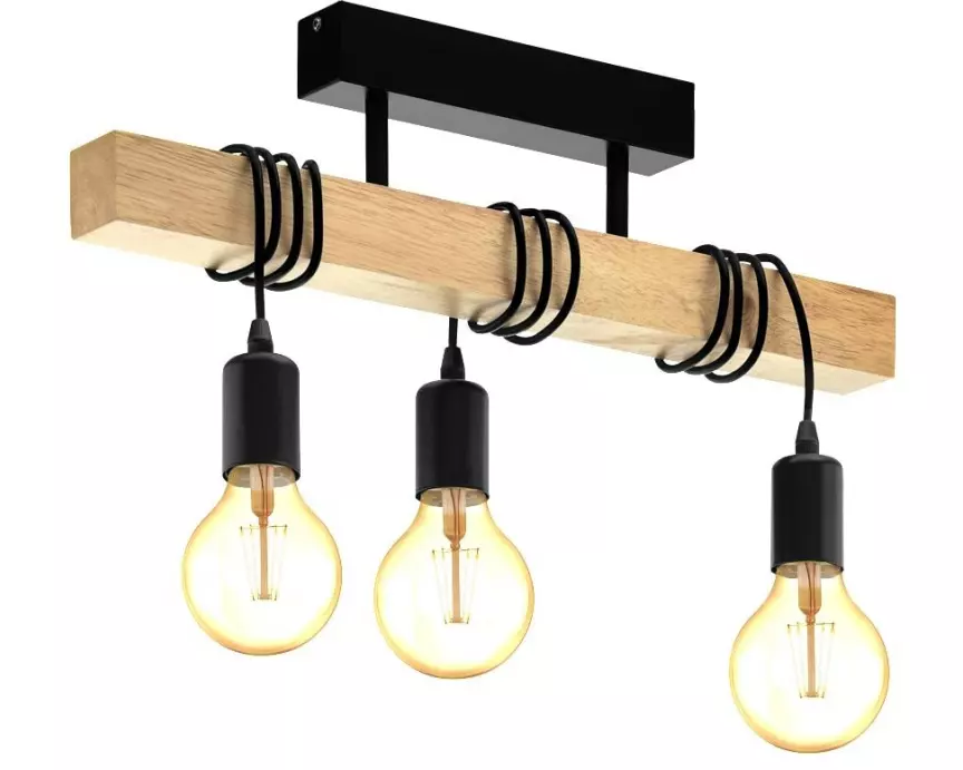 EGLO Leuchten Deckenleuchte TOWNSHEND 3x E27 Schwarz