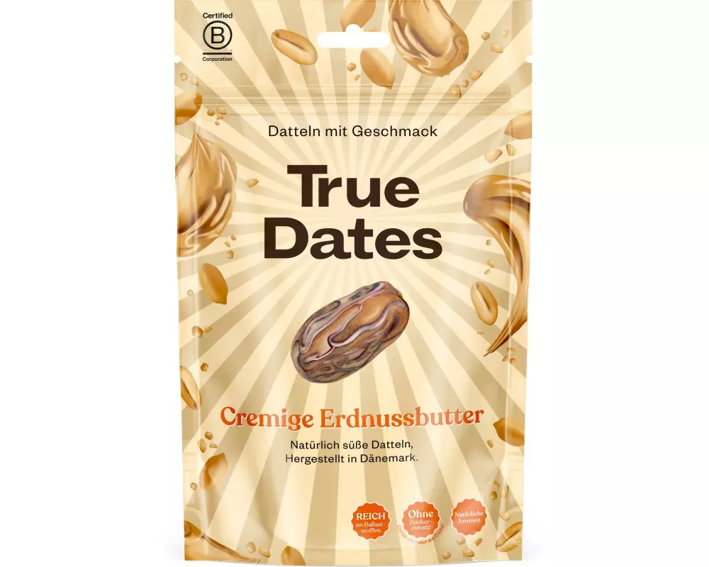 True Gum True Dates – Cremige Erdnussbutter 100g