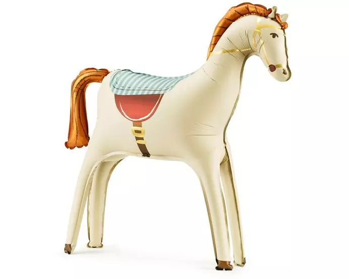 Partydeco Folienballon Pferd, Creme, 86.5 x 86.5 cm, 1 Stück