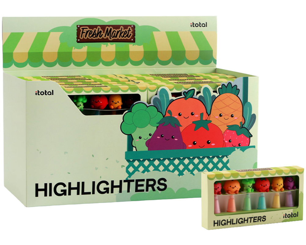 I-TOTAL Textmarker XL1266A Fresh Market 6 Stück
