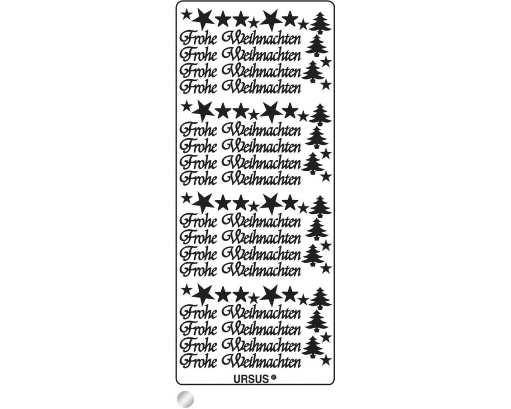 URSUS Kreativ Sticker 59110059 Frohe Weihnachten silber