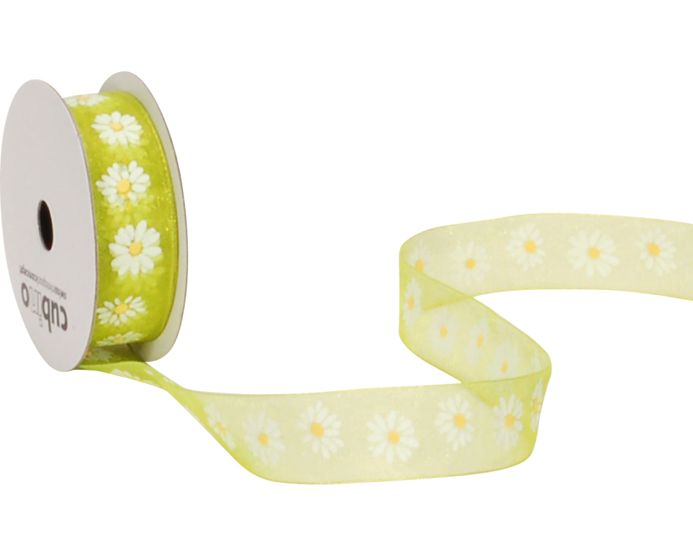 SPYK Band Cubino 15mm/4m 1245.1564 grün/weiss Margerite