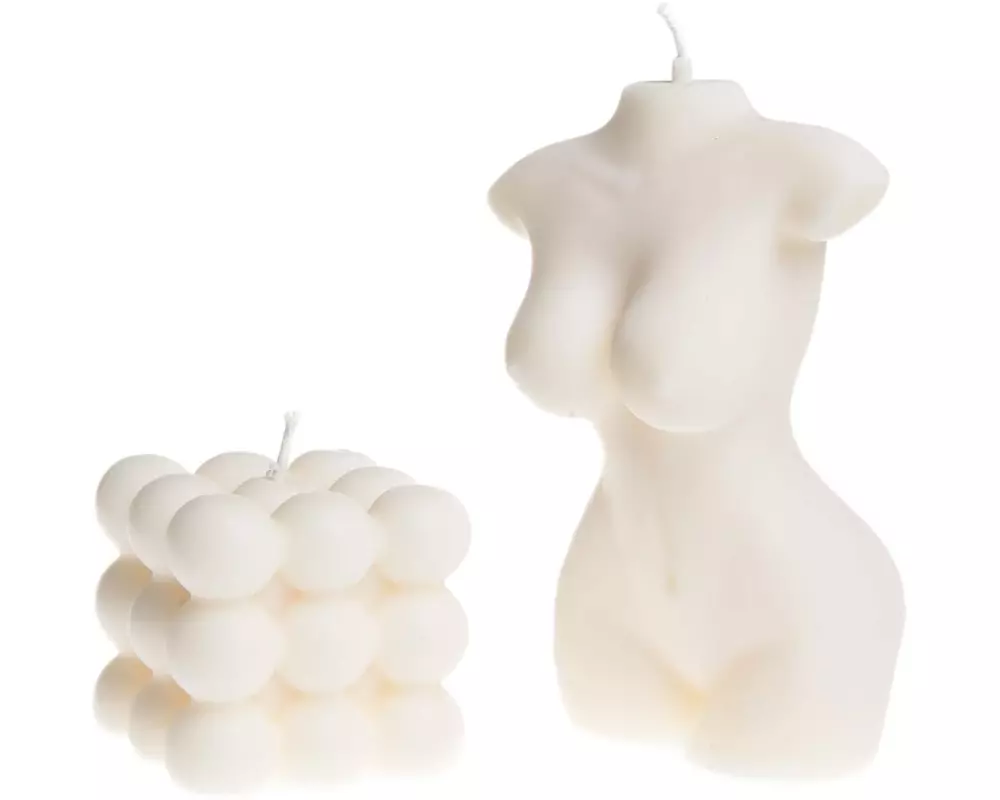 santabarbara THE LABEL Kerzenset Femme & Bubble 2 Stück, Crème