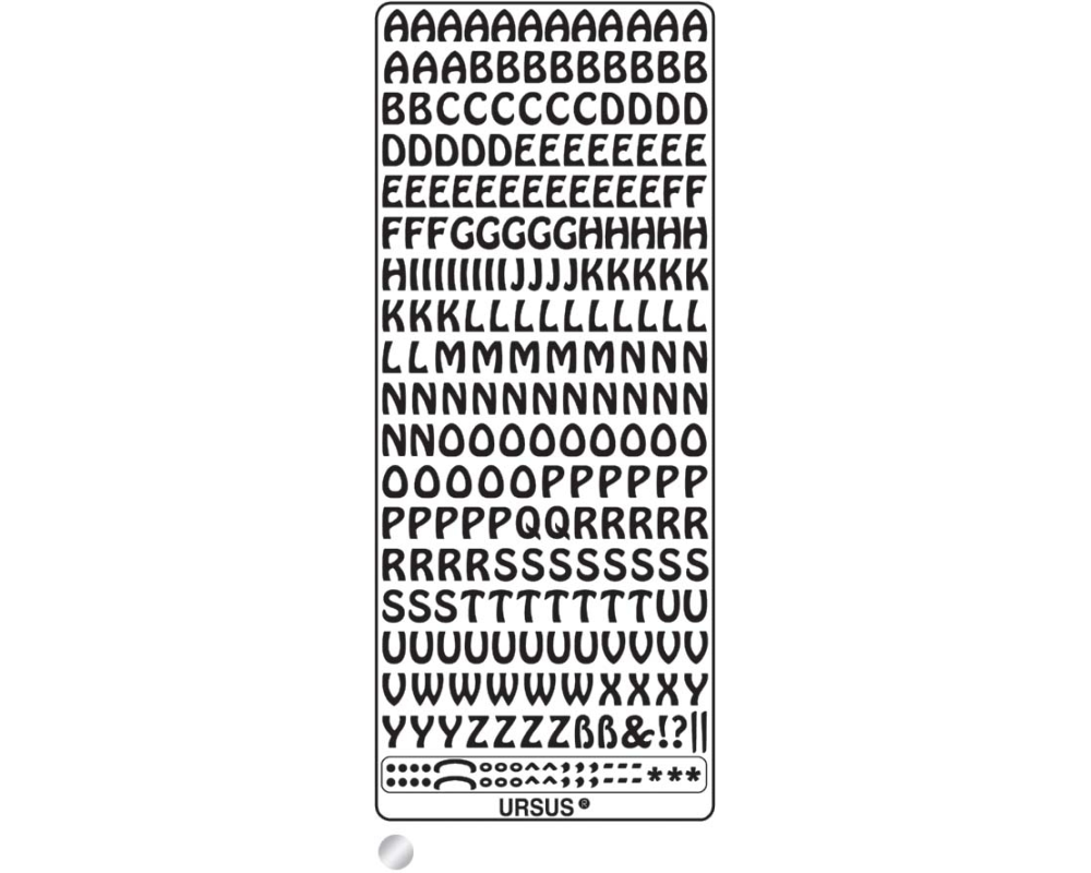 URSUS Kreativ Sticker 59110013 Buchstaben silber