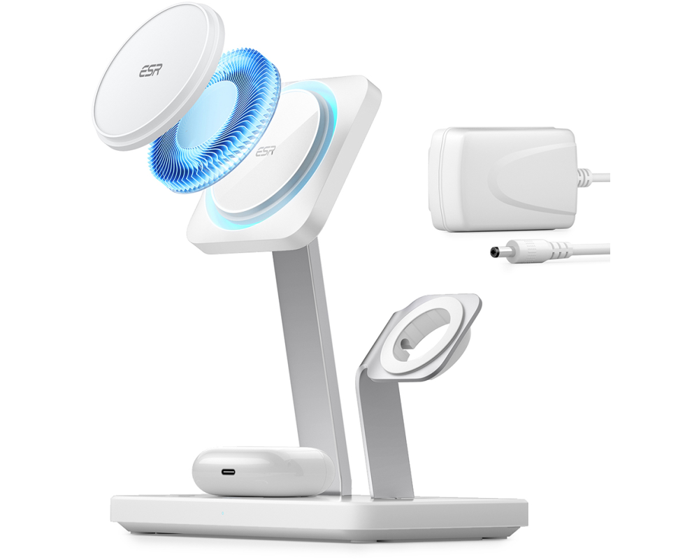 ESR HaloLock 3-in-1 Charger 2C5510201 Wireless,CryoBoost, White