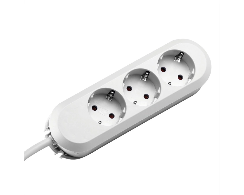 BACHMANN SMART Steckdosenleiste 3x Schutzkontakt, geschraubt, weiß, 3 m