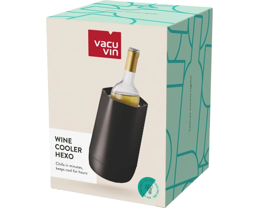 Vacuvin Flaschenkühler Hexo, Schwarz