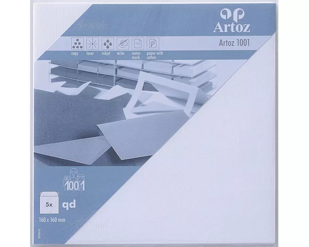 Artoz Couvert 1001, 16 x 16 cm, 5 Stück, Blütenweiss
