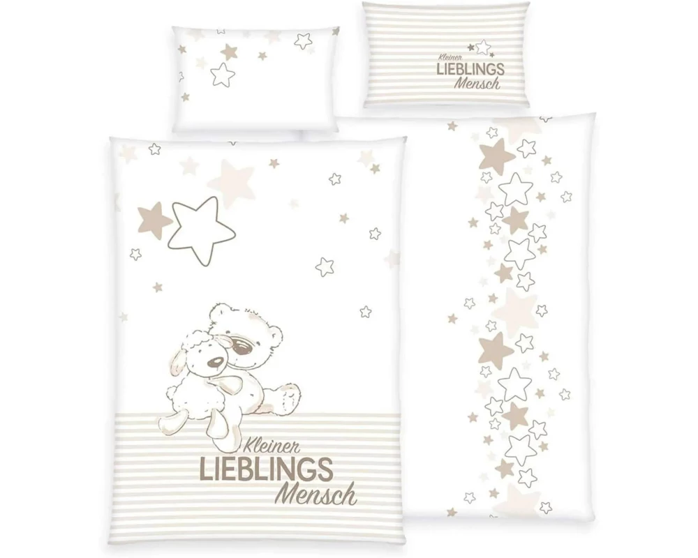 Herding Kinderbettwäsche Lieblingsmensch 100 x 135 cm + 40 x 60 cm