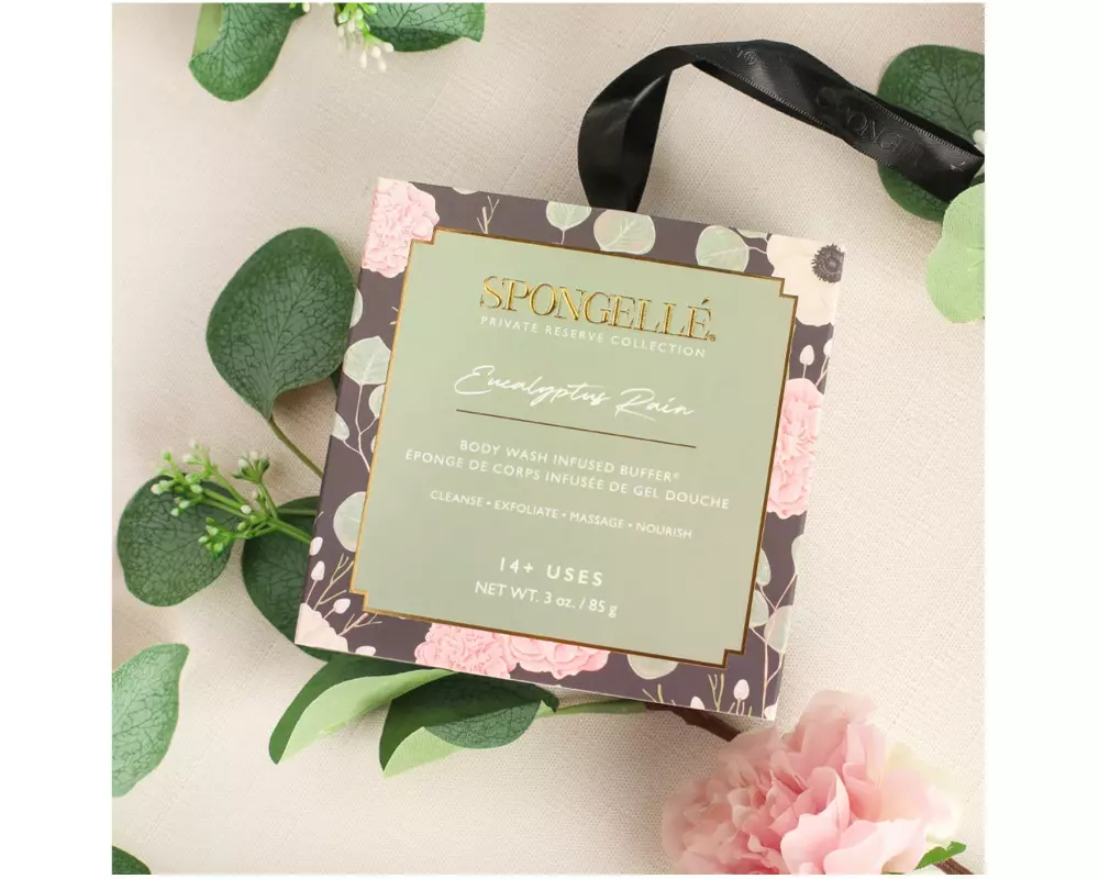 SPONGELLÉ Duschschwamm Private Reserve Eucalyptus Rain 85 g