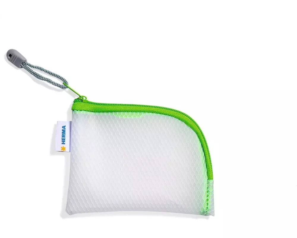 HERMA Etui Mesh Bag A7, 7.4 x 10.5 cm, Grün/Weiss