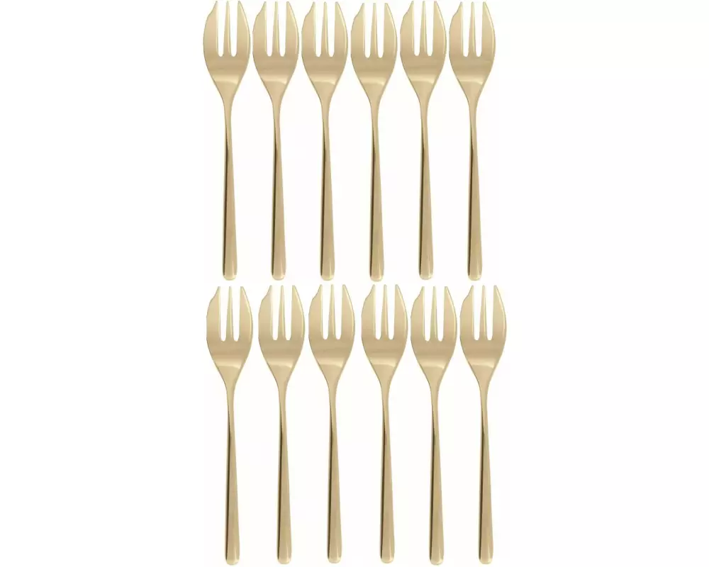 Sambonet Kuchengabel Linear 12 Stück, Champagner