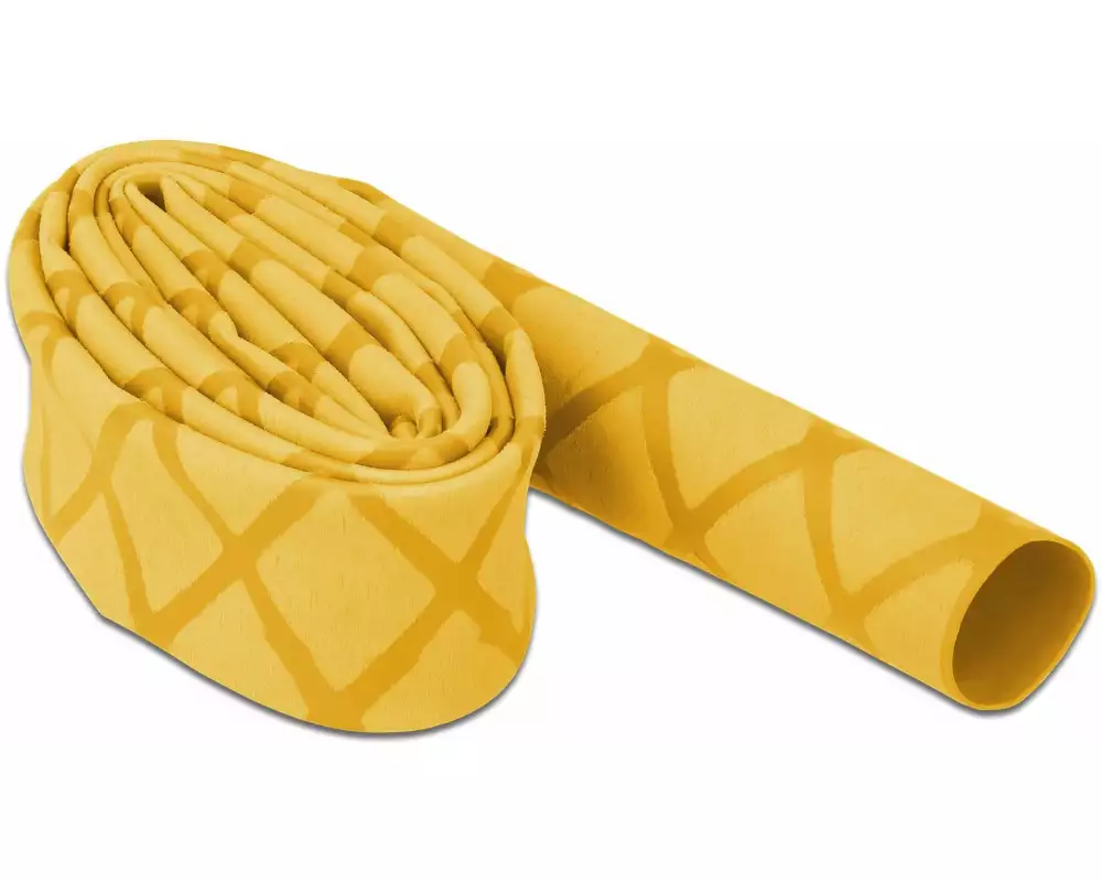 Delock Schrumpfschlauch X-Muster rutschfest 1 m x 15 mm Gelb