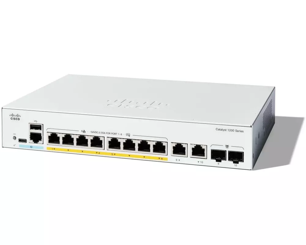 Cisco PoE+ Switch Catalyst C1200-8FP-2G 10 Port